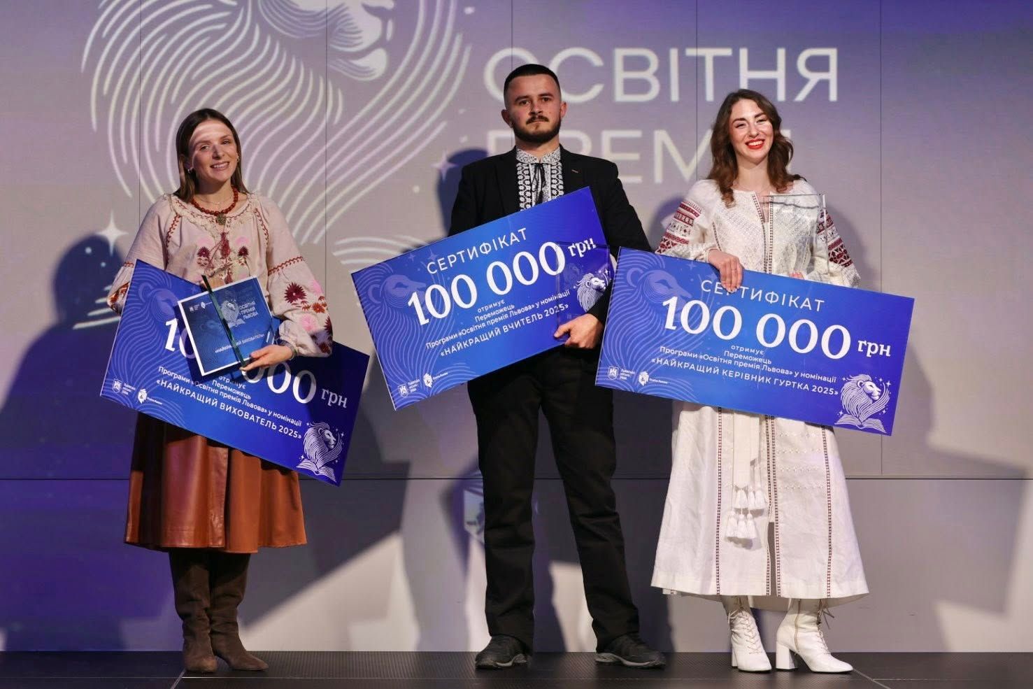 Переможці отримали сертифікати на премію у 100 тис. грн (фото ЛМР)