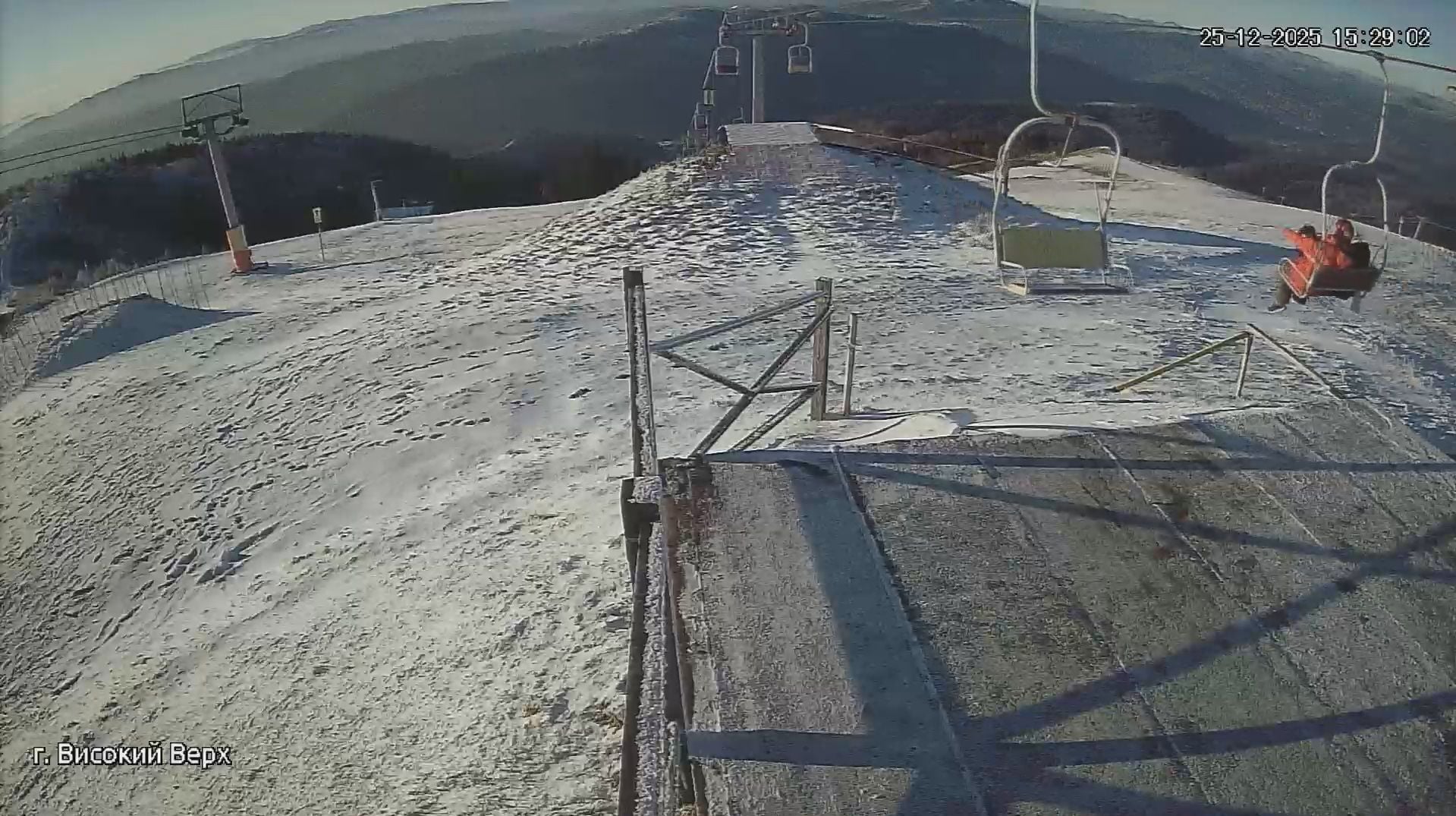 Гора Високий Верх. Скріншот з вебкамери 25 грудня
