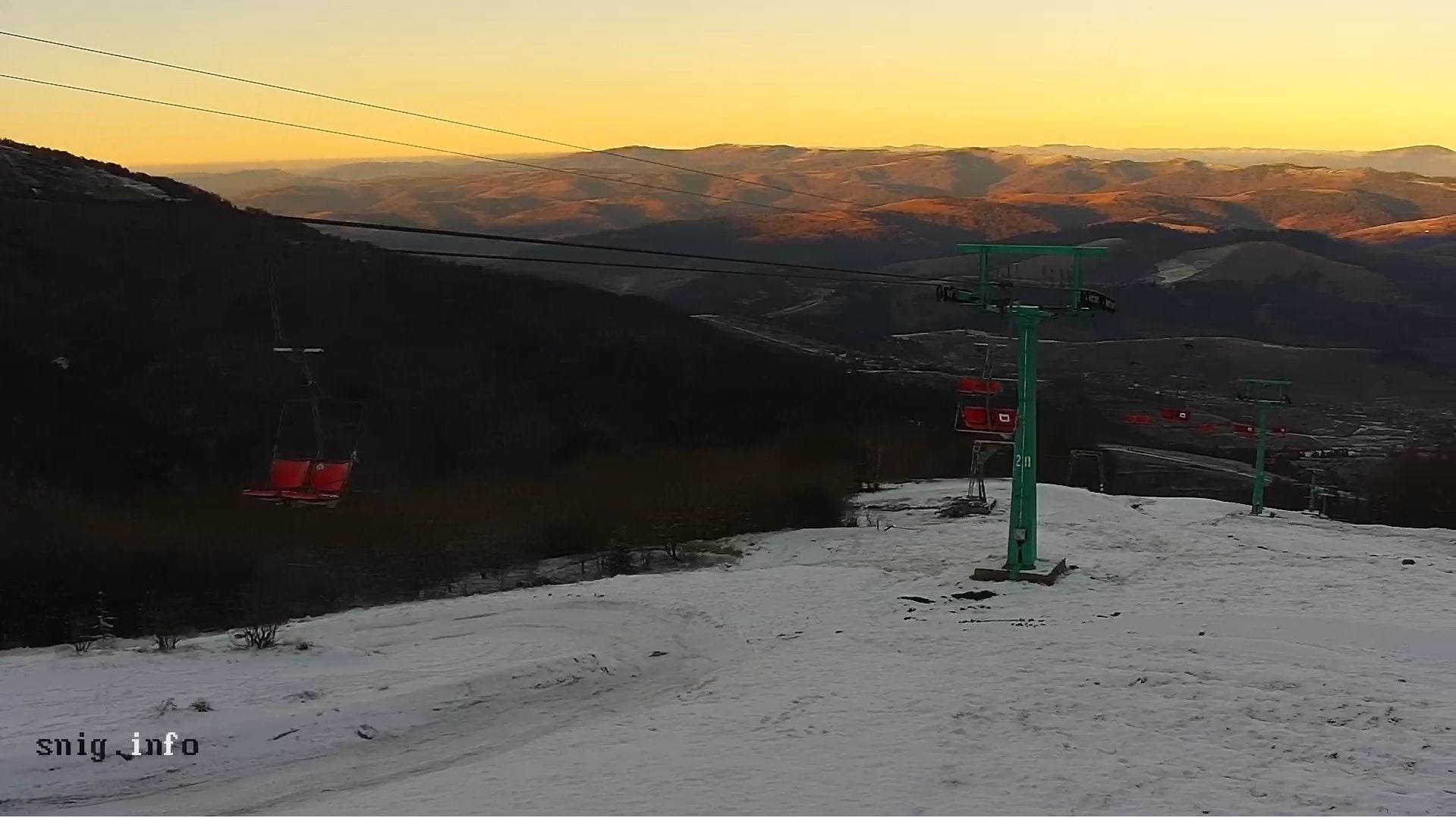 Пилипець, Верхня станція крісельного витягу. Скрішнот з вебкамери 25 грудня