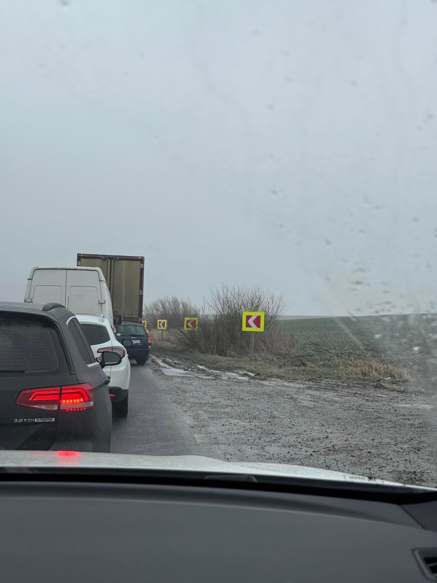 Затори на дорозі між Львовом та Івано-Франківськом (фото Христини Жук у Threads)