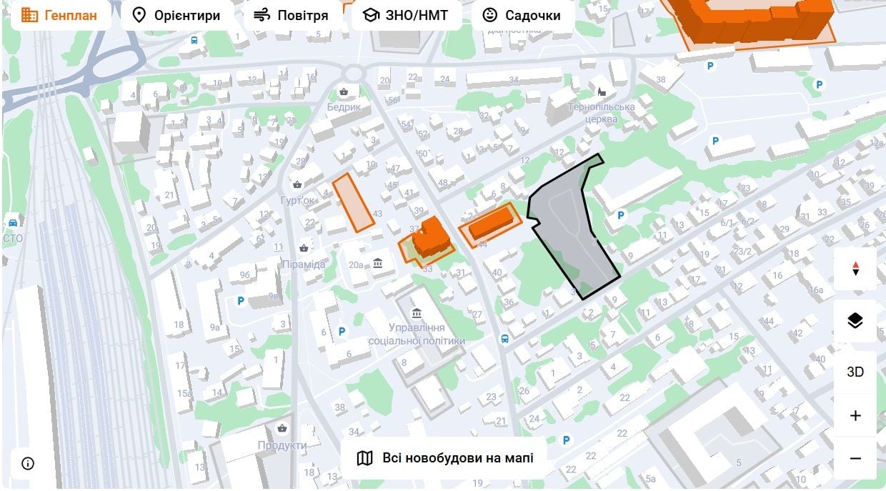 Будинок зведуть на території неподалік «6 магазину»