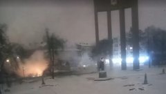 Росія атакувала ударним дроном пам'ятник Степанові Бандері у Львові