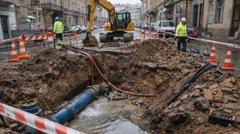 Через прорив водопроводу у центрі Львова близько 30 вулиць без води