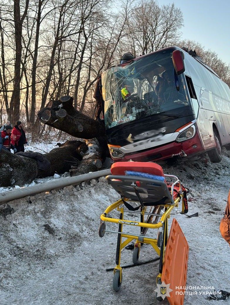 Водій виїхав за межі проїзної частини дороги, наїхав на металевий відбійник і далі – на дерево