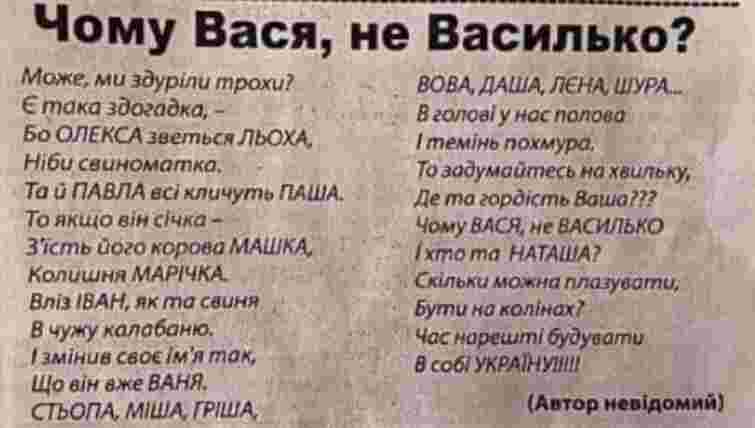 Зросійщення українських імен