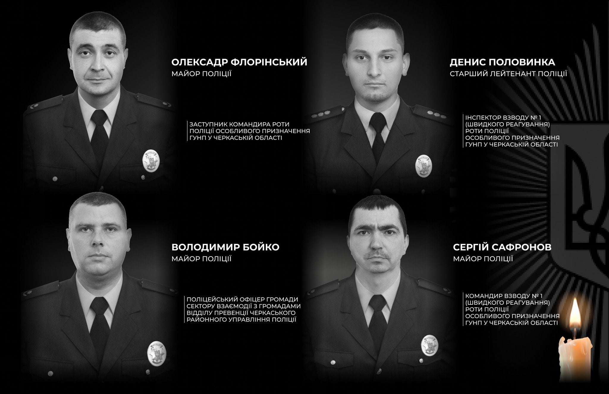 Загиблі поліцейські внаслідок стрілянини у Черкаській області 27 січня