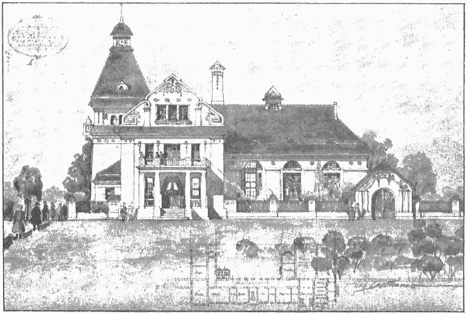 Нереалізований проєкт ратуші невеликого містечка, 1920 рік (з Вікіпедії)