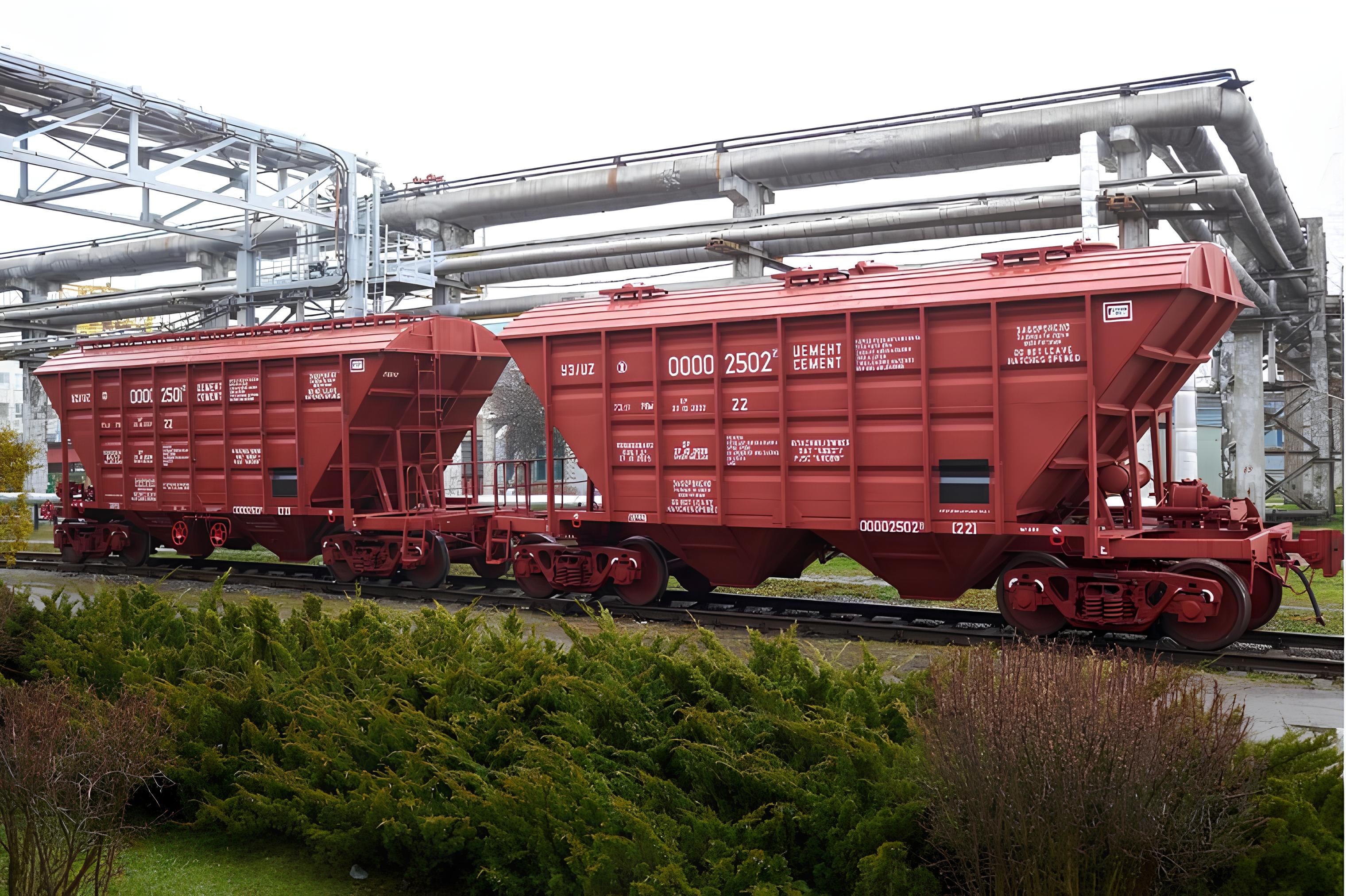 Новий хопер для перевезення цементу моделі 19-7160 / Фото Крюківського вагонобудівного заводу