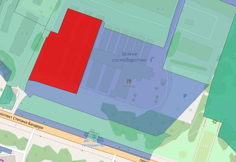 Ділянку відокремили шляхом поділу більшої ділянки, яка була в оренді «Зеленого господарства»