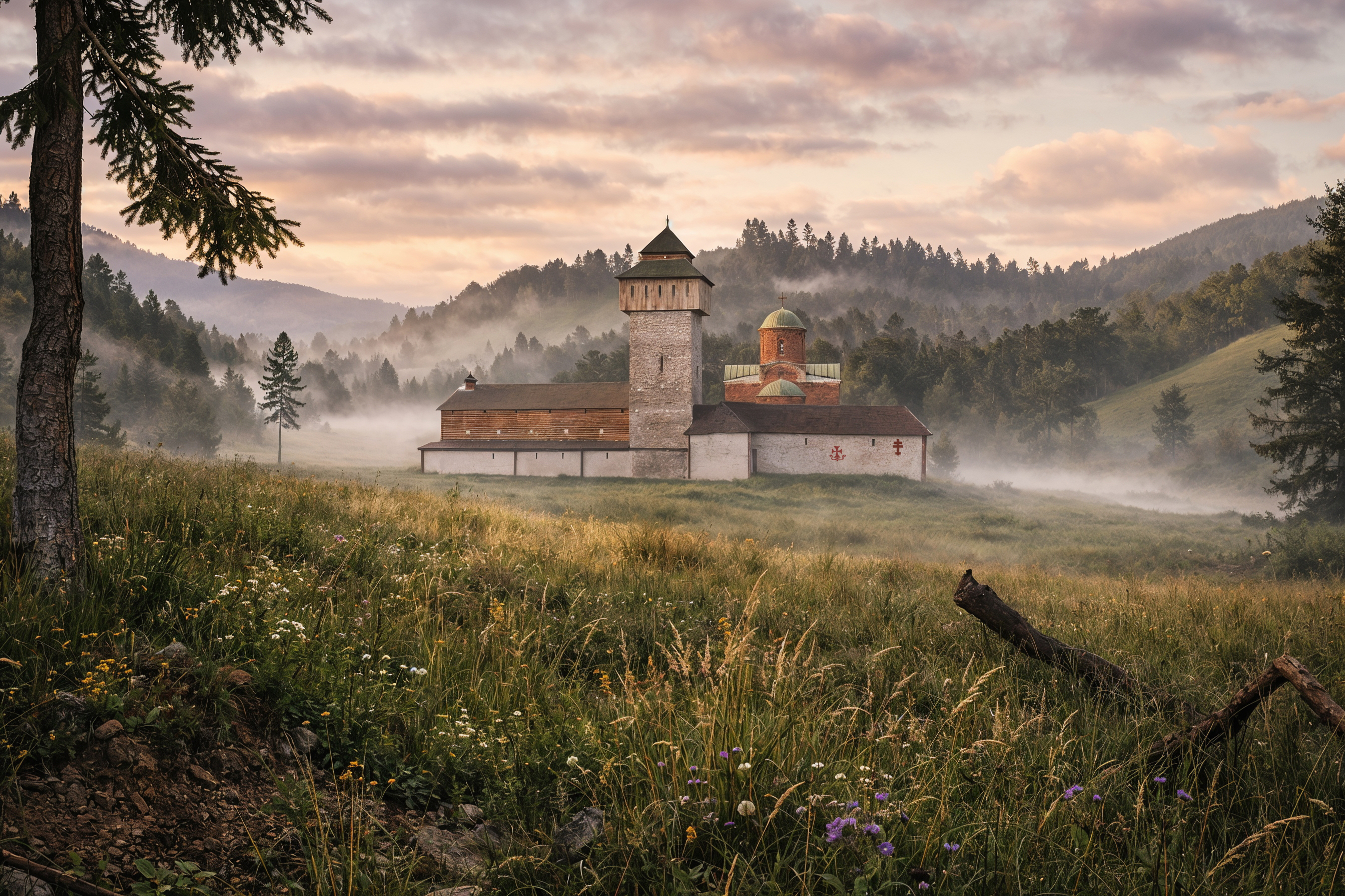 Вид монастирського комплексу зі східної сторони (візуалізація Романа Франківа)