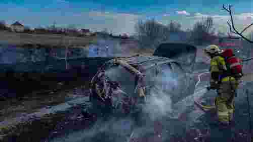 Через спалення сухостою на Львівщині згорів автомобіль