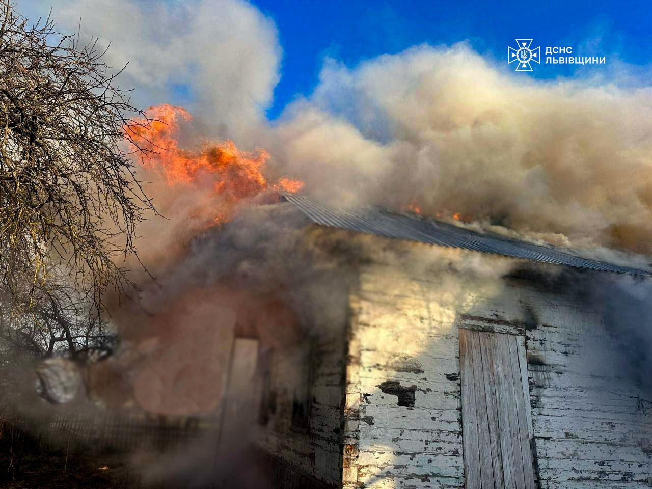 Фото з місця пожежі ГУ ДСНС у Львівській області