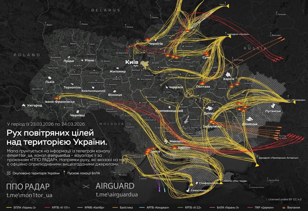 Російська атака в ніч на 24 березня