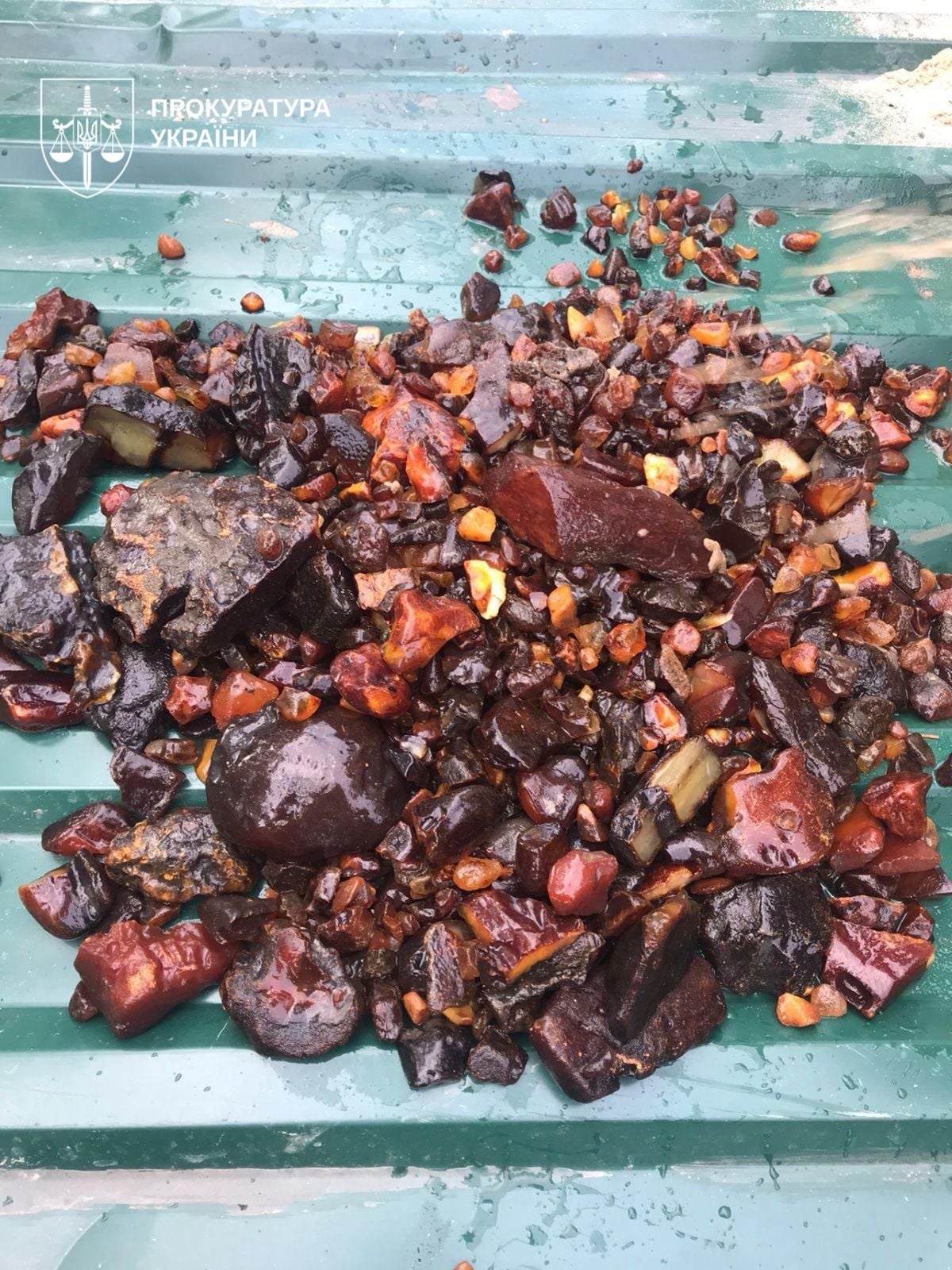 Зловмисники встигли видобути понад 5 тонн бурштину (фото Офісу генпрокурора)