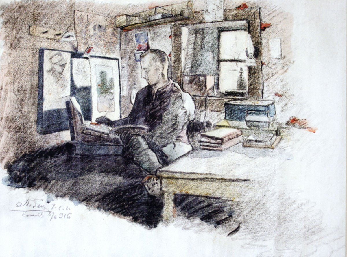 Автопортрет Лева Ґеца, 1916