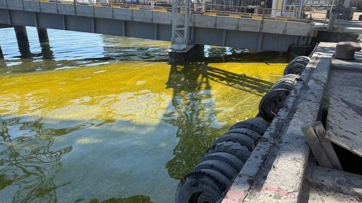 Через російський обстріл порту Чорноморська стався розлив олії в море