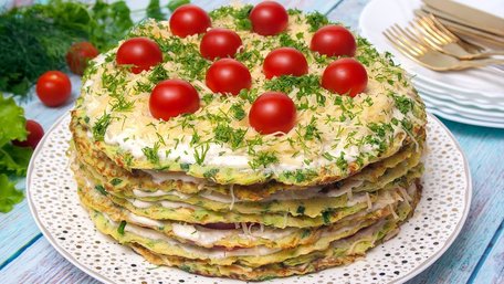 Кабачковий торт з помідорами. Рецепт дня
