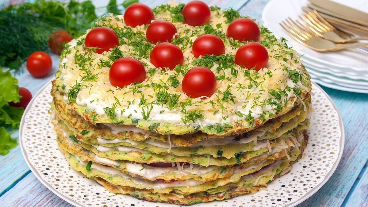 Кабачковий торт з помідорами. Рецепт дня