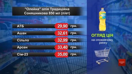 Олія «Олейна». Огляд цін у львівських супермаркетах за 29 липня