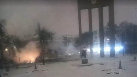 Росія атакувала ударним дроном пам'ятник Степанові Бандері у Львові