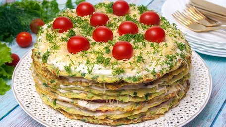 Кабачковий торт з помідорами. Рецепт дня