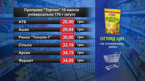 Приправа «Торчин» 10 овочів. Огляд цін у львівських супермаркетах за 4 травня